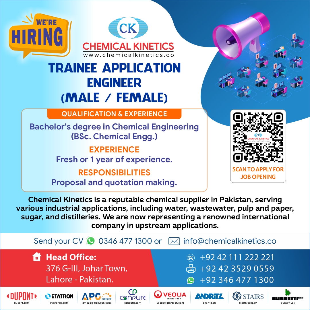 Careers - CK We Are Hiring Trainee Application Engineer - Chemical Kinetics